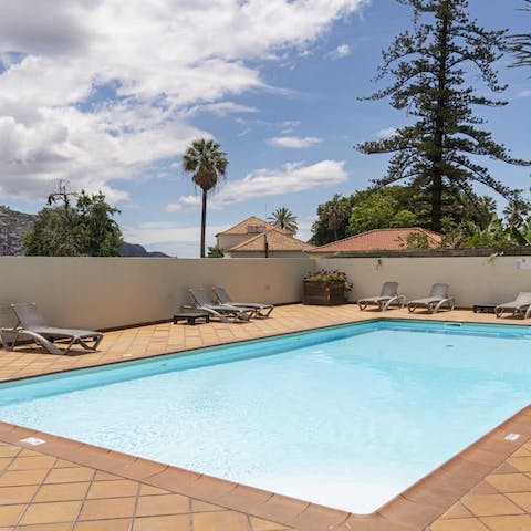Cool off from the Madeiran sun in the communal pool
