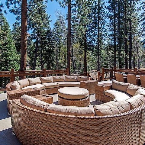 This round outdoor seating area