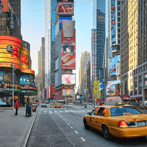 Embrace big city living with a visit to Times Square