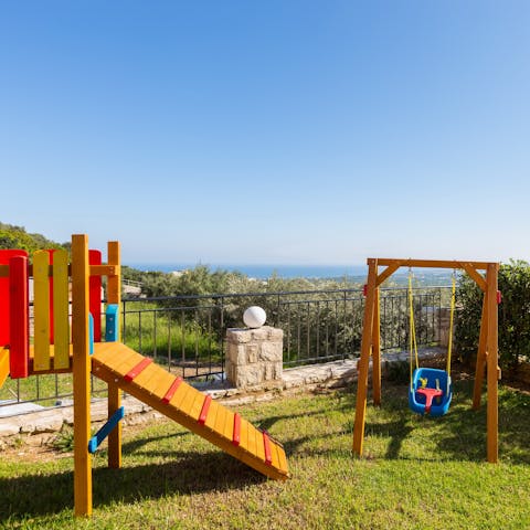 Make memories with the kids on the private playground