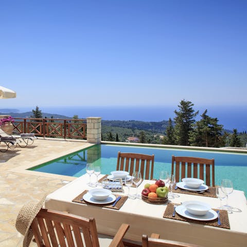 Enjoy elevated views from your hillside home, perfect for dining alfresco with a view