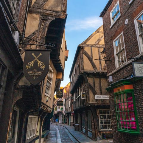 Wander the timber building-lined streets in The Shambles, only a seven minutes' walk from your front door