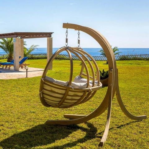 Curl up with a book in the swinging chair