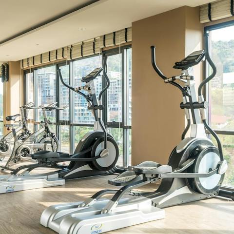 Break a sweat in the communal gym, perfect for a mid-morning workout