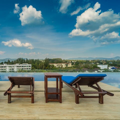 Catch some rays on the rooftop terrace, then cool off with a dip in the shared infinity pool