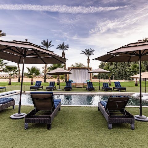 Cool off with a dip in the elegant pool