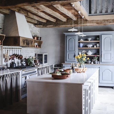 Try your hand at cooking up boeuf bourguignon or croque monsieur in the traditional kitchen