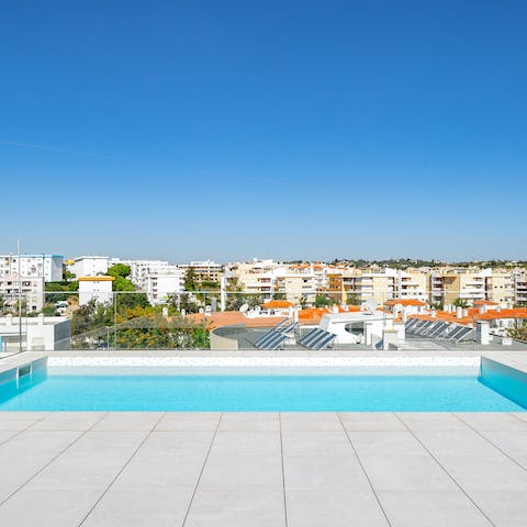 While away relaxing afternoons in the communal pool with its views over Lagos' rooftops