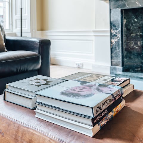 Leaf through some of the host's coffee table books while you sip wine in the lounge