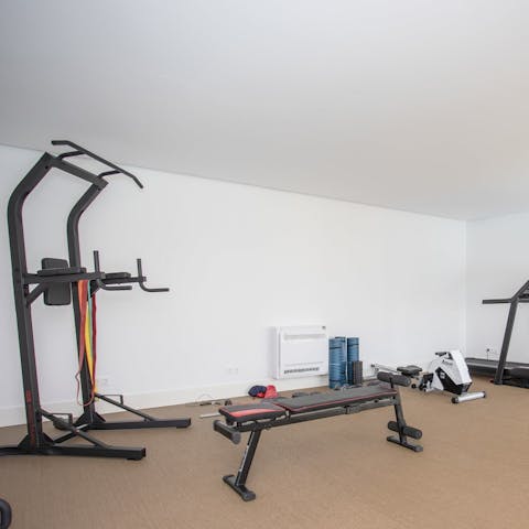 Maintain your daily fitness routine in the communal gym