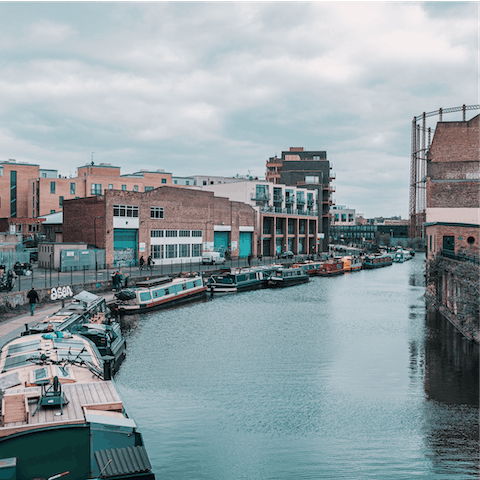 Head further into East London with a stroll along Regent's Canal, only ten minutes on foot from your front door