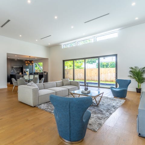 Gather together in the stylish and comfortable open-plan living area