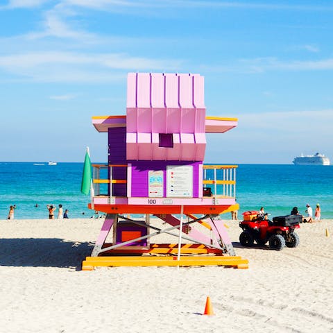Bask beneath cloudless skies on Miami's iconic beaches