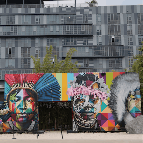 Marvel at the life-size murals of nearby Wynwood