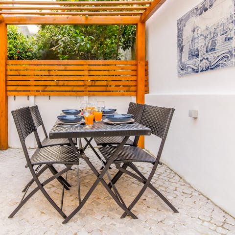 Sit out on your private courtyard and enjoy a quiet breakfast alfresco