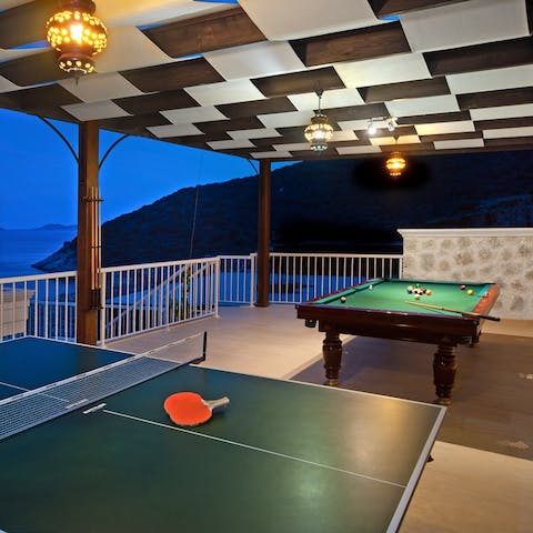 Spend your evenings playing ping pong and pool after sunset