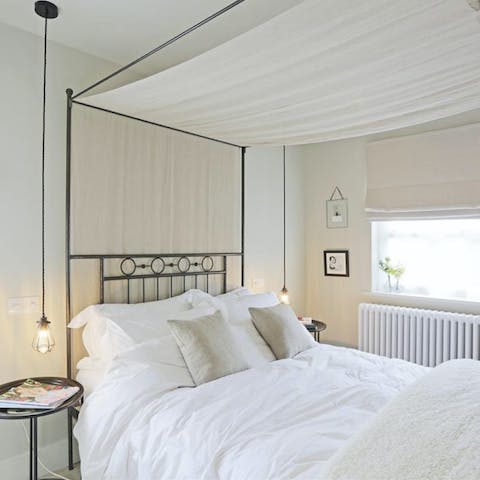Sleep like a baby in the canopied four poster bed