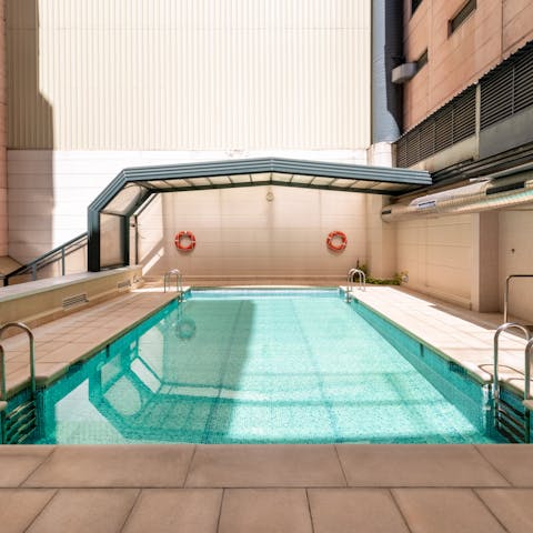 Hop in the shared on-site pool, perfect for the summer months