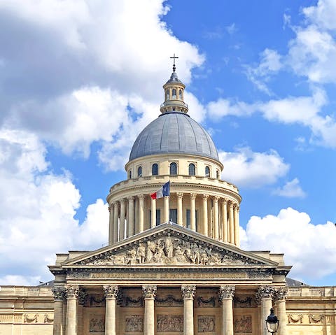 Gaze up at the impressive Panthéon, three minutes away on foot