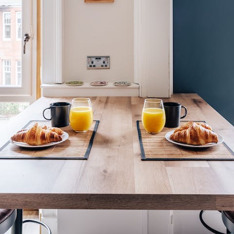 Tuck into your morning meal at the breakfast bar