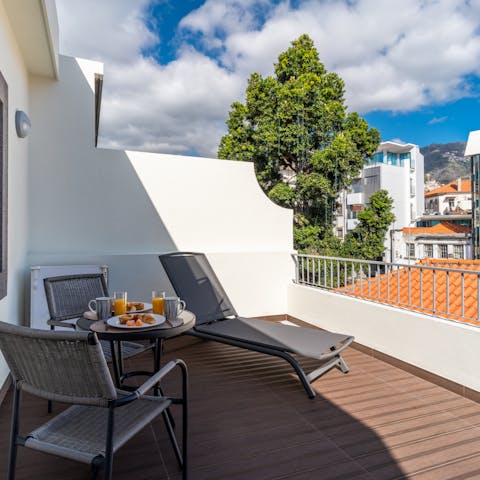 Lie back on the lounger or dine alfresco on the private terrace