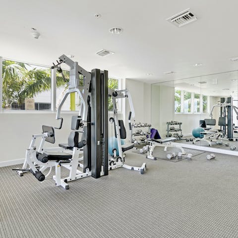 Stay energised and keep your workout regime in check at the building's gym