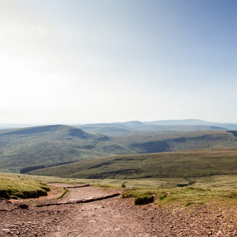 Explore the rugged beauty of the Brecon Beacons National Park, a forty-five minute drive