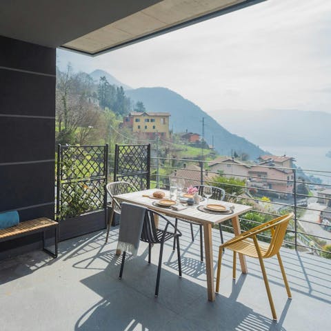 Pad out to the balcony and marvel at the Lake Como views