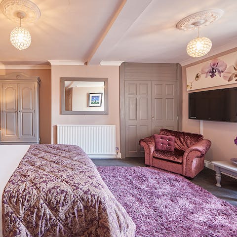 Enjoy a perfect night's sleep in the sumptuously decorated bedrooms