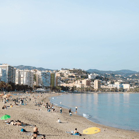 Grab your beach towels and head down to Playa de Torreblanca nearby