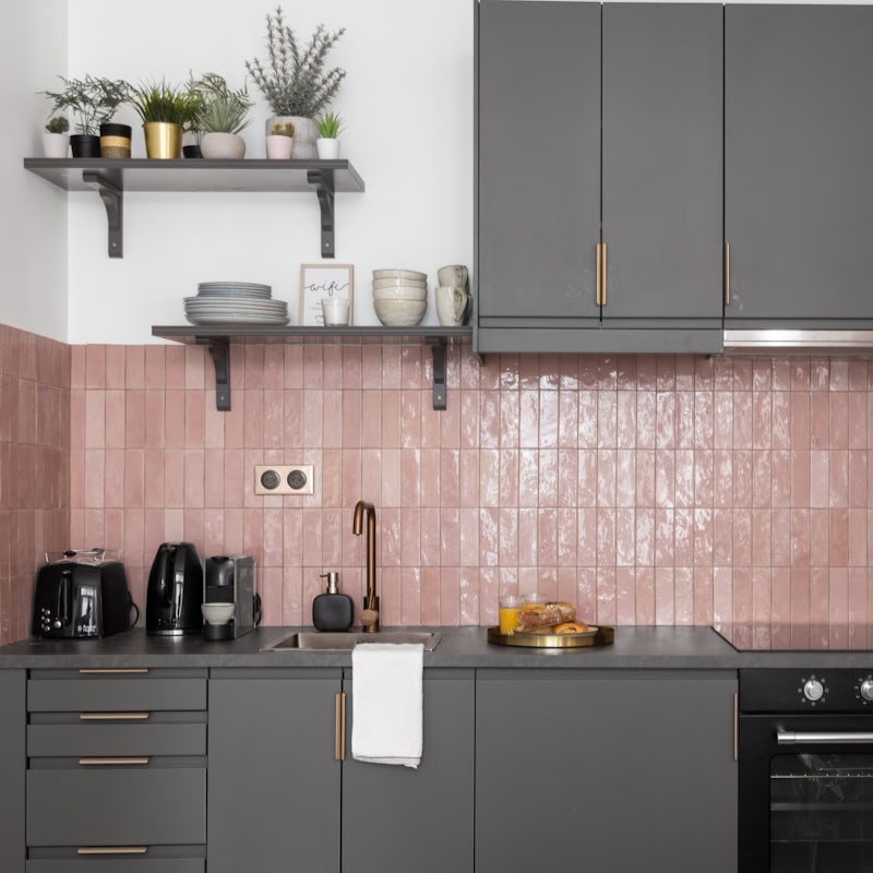 Rustle up a croque madame in the pink-tiled kitchen