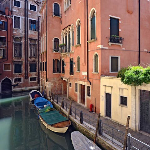 Enjoy views of the nearby canal
