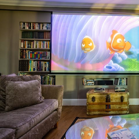 Watch Finding Nemo or your favourite movie in the cinema room
