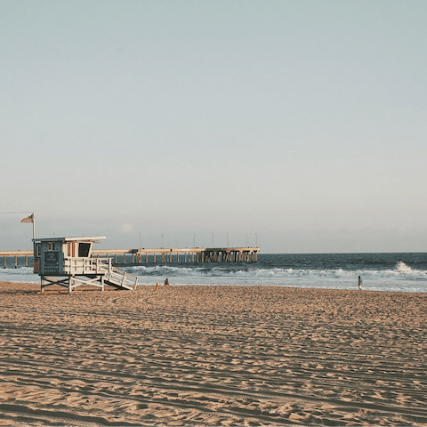 Catch a twelve minute cab to Venice Beach and take a dip in the ocean