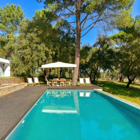 Spend lazy days relaxing by the pool, taking the occasional dip to cool off