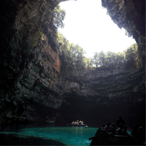Fall in love with the wild beauty of Melissani Cave – it's a five-minute walk away