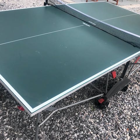 Play a game of table tennis in your backyard