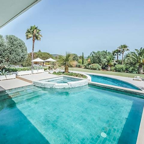Take a refreshing dip in the swimming pool