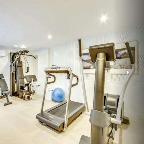 Keep on top of your fitness routine in the on-site gym