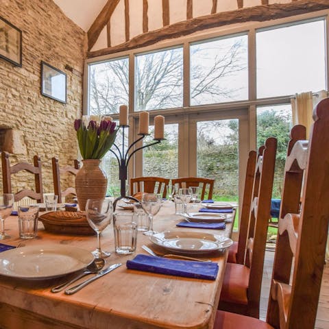 Serve up Sunday lunch in the impressive dining room