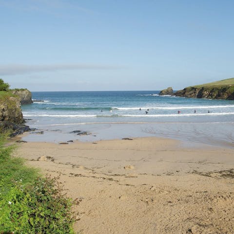 A beautiful cove sits at the foot of this home