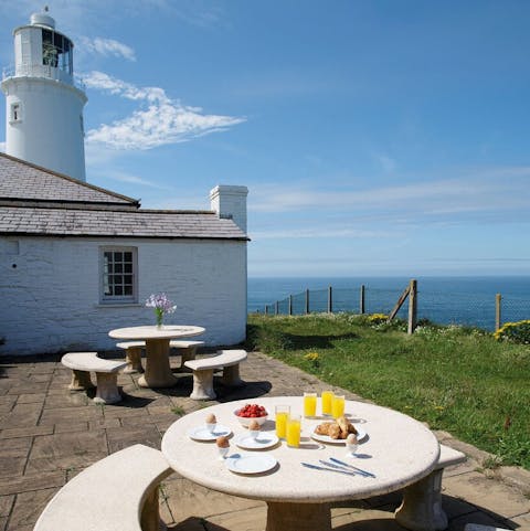 Breakfast is best enjoyed alfresco with a view of the sea