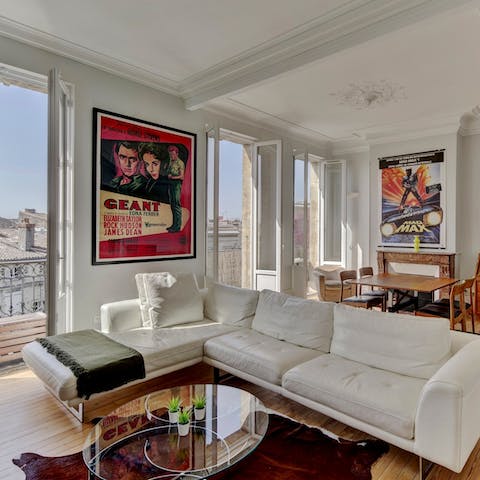 Get comfy on the plush sofa in the stylish living room