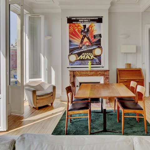 Share your meals in the light-filled dining area