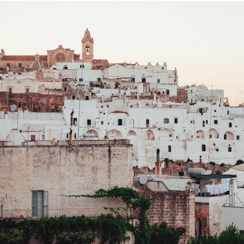 Explore the 'white city' of Ostuni – a fifteen-minute drive away