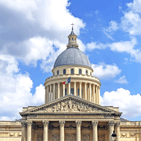 Visit the iconic Panthéon, a twenty-minute walk from your doorstep