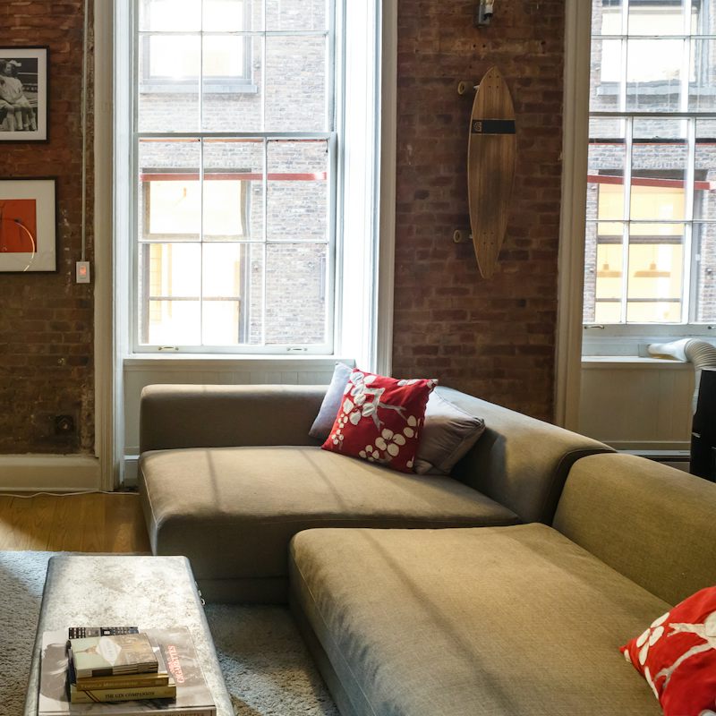 Take your bottle of wine from the cooler and enjoy a glass or two on the comfy sofa