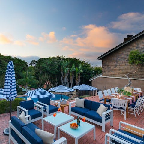 Dine or lounge alfresco on the upper terrace