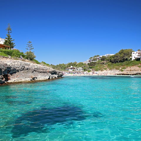 Go for a swim in the turquoise water, right outside the villa