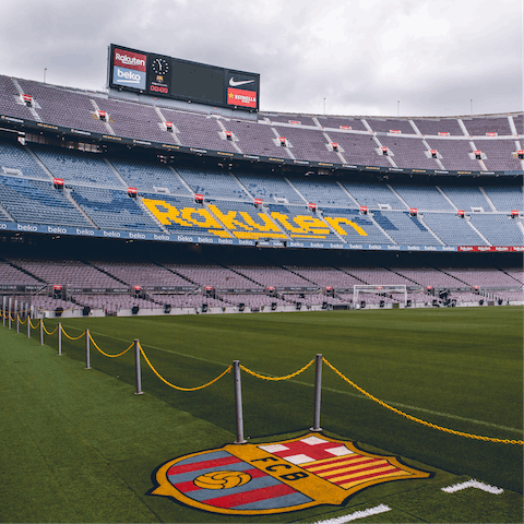 Visit the nearby Camp Nou football stadium and take a fascinating tour